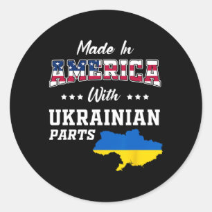 Amerika Ukrainische Teile Ukraine Karte Usa-Flagge Runder Aufkleber