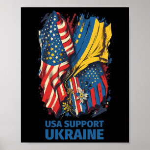 Amerika Ukrayina USA Unterstütze Ukraine Und Kiew Poster