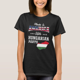 Amerika Ungarische Teile Ungarn Karte USA-Flagge W T-Shirt