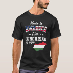 Amerika Ungarische Teile Ungarn Karte USA-Flagge W T-Shirt