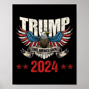Amerika unterstützt amerikanische Flagge Trump 202 Poster