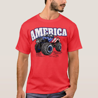 Amerika US Flagge Monster Truck Funny Meri T-Shirt