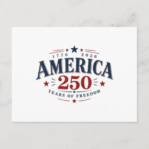 Amerika USA 250., 250 Jahre Freiheit Feiertagspostkarte