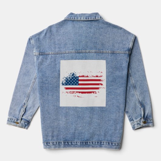 Amerika USA-Flagge Jeansjacke (Rückseite)