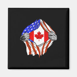 Amerika USA Kanadische Flagge Brust Kanadische Wur Magnet