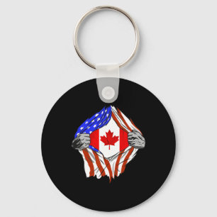 Amerika USA Kanadische Flagge Brust Kanadische Wur Schlüsselanhänger