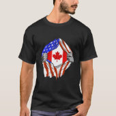Amerika USA Kanadische Flaggenchester Kanadische R T-Shirt (Vorderseite)