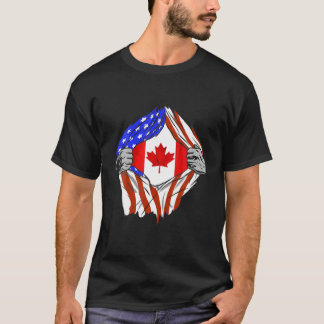 Amerika USA Kanadische Flaggenchester Kanadische R T-Shirt