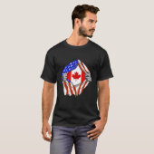 Amerika USA Kanadische Flaggenchester Kanadische R T-Shirt (Vorne ganz)