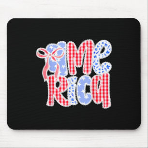 Amerika USA Spitzen-Schleife 4. Juli Coquette Flor Mousepad
