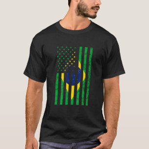Amerika USA Vintage Brasilianische Flagge Brasilia T-Shirt