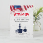 Amerika Veterans Day Patriotic Invite, Einladung (Stehend Vorderseite)