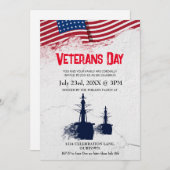Amerika Veterans Day Patriotic Invite, Einladung (Vorne/Hinten)