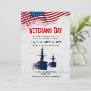 Amerika Veterans Day Patriotische Einladung, Einladung