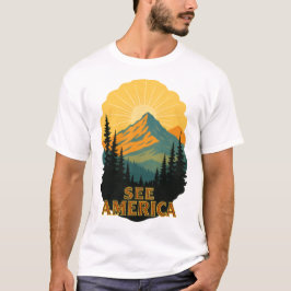 Amerika Vintage Bergreisen Kunst und Kultur T-Shirt