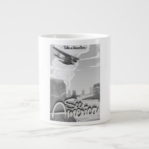 Amerika Vintager Cartoon Jumbo-Tasse