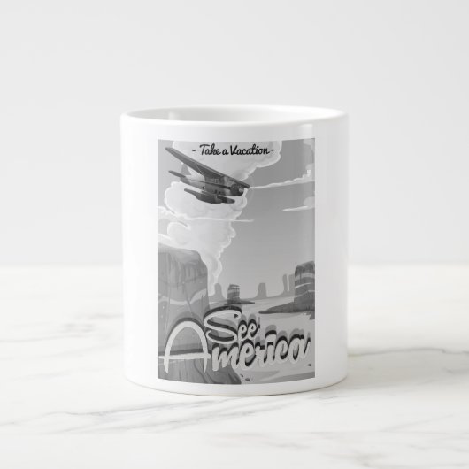 Amerika Vintager Cartoon Jumbo-Tasse (Vorderseite)