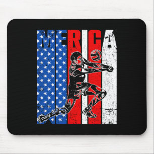 Amerika Volleyballspieler Usa Unabhängigkeitstag 4 Mousepad