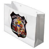 Amerika-Weg 66 mit einem Motorrad Große Geschenktüte (Vorderseite Schrägansicht)