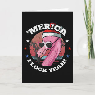 Amerika Weihnachten im Juli Cool Flamingo Sommer T Karte