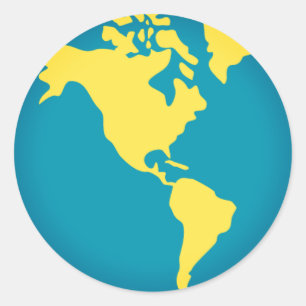 Amerika-Welt Emoji Runder Aufkleber