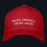 Amerika wieder an die MAGA-Parody-Wahl 2020 denken Bestickte Baseballkappe<br><div class="desc">Eine Drehung des ikonischen Slogans "Make America Great Again"- "Make America Think Again"- Custom, MAGA Parodie, bestickt, rot Baseballkappe / Hut, für Demokraten, um ihre Unterstützung für Präsident Donald Trump zu zeigen. Macht ein großes politisches Geschenk für Ihre Lieben, Freunde und Familie, zum Geburtstag, Väter Tag, die Präsidentschaftswahlen 2020, Wahlen...</div>