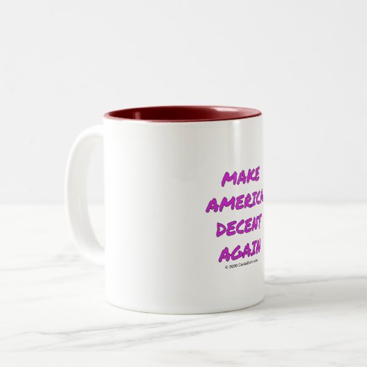 Amerika wieder anständig machen zweifarbige tasse (Vorderseite Links)