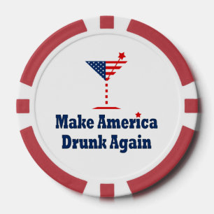 AMERIKA WIEDER BETRUNKENER zu einem patriotischen Pokerchips
