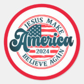 Amerika wieder glauben machen runder aufkleber (Vorderseite)