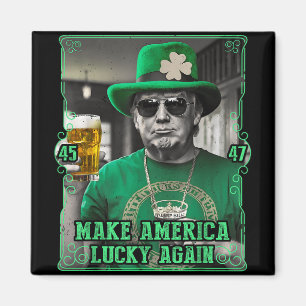 Amerika wieder Glück St. Patricks Day 2025 Gre Magnet