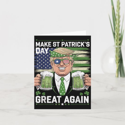 Amerika wieder glücklich machen St Patricks Day Tr Karte (Vorderseite)