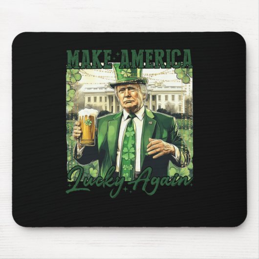 Amerika wieder glücklich machen Trump St Patricks  Mousepad (Vorne)