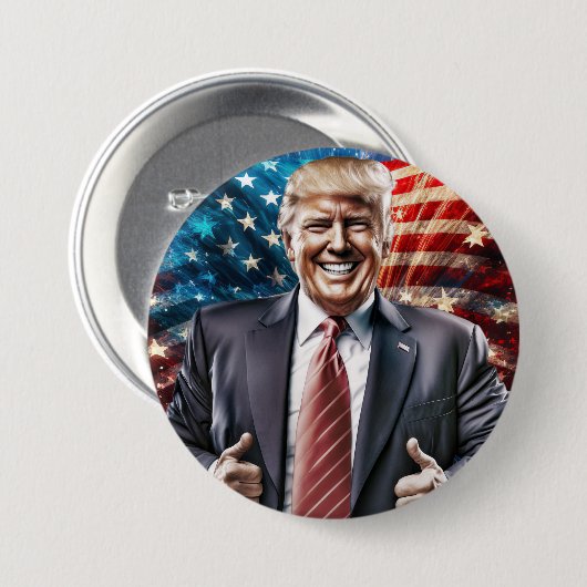 Amerika wieder groß machen - Präsident Trump Button (Vorne & Hinten)