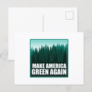 Amerika wieder grün machen postkarte