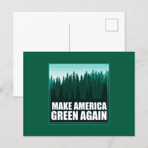 Amerika wieder grün machen postkarte