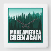 Amerika wieder grün machen quadratische wanduhr (Vorderseite)