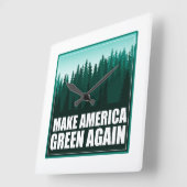 Amerika wieder grün machen quadratische wanduhr (Winkel)