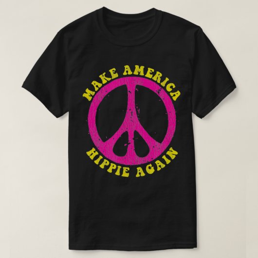 Amerika wieder Hippie Hippy 60er & 70er T-Shirt (Design vorne)