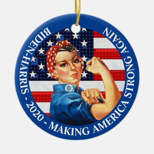 Amerika wieder stark machen Biden Harris 2020 Keramik Ornament (Vorne)