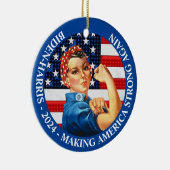 Amerika wieder stark machen Biden Harris 2024 Keramik Ornament (Rechts)