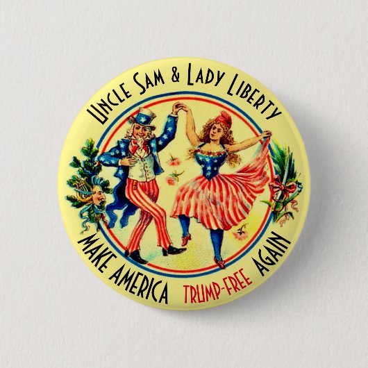 AMERIKA WIEDER Trumpf-frei Button (Vorderseite)