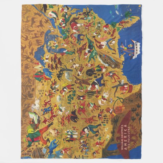Amerika William-Groppers - Cartoon-Folklore Fleecedecke (Vorderseite)