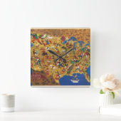 Amerika William-Groppers - Cartoon-Folklore Quadratische Wanduhr (Zuhause)