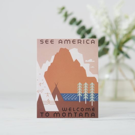 Amerika Willkommen in Montana, Vintage Travel (Stehend Vorderseite)