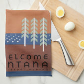 Amerika Willkommen in Montana, Vintage Travel Geschirrtuch (Viertel Falte)