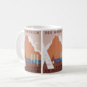 Amerika Willkommen in Montana, Vintage Travel Kaffeetasse (Vorderseite Links)