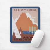 Amerika Willkommen in Montana, Vintage Travel Mousepad (Mit Mouse)