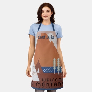 Amerika Willkommen in Montana, Vintage Travel Schürze