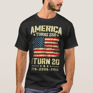Amerika wird 250, ich werde 20 - 250. Jubiläum T-Shirt