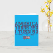 Amerika wird 250 Ich werde 50 1776 1976 2026 50. Karte (Gelbe Blume)